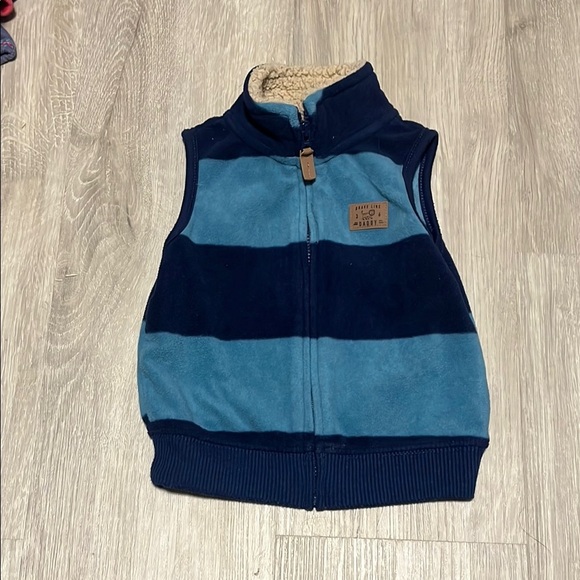 4 for $20 Blue Striped Fleece Vest - Picture 1 of 1